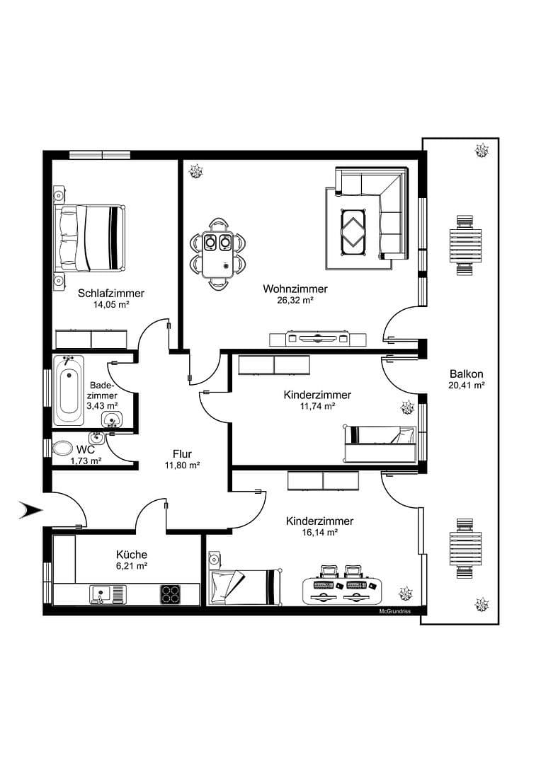 Prodej bytu 4+1 97 m², Allerseeweg 14, Höchberg, Bavorsko Prodej bytu 4+1 97 m², Allerseeweg 14, Höchberg, Bavorsko