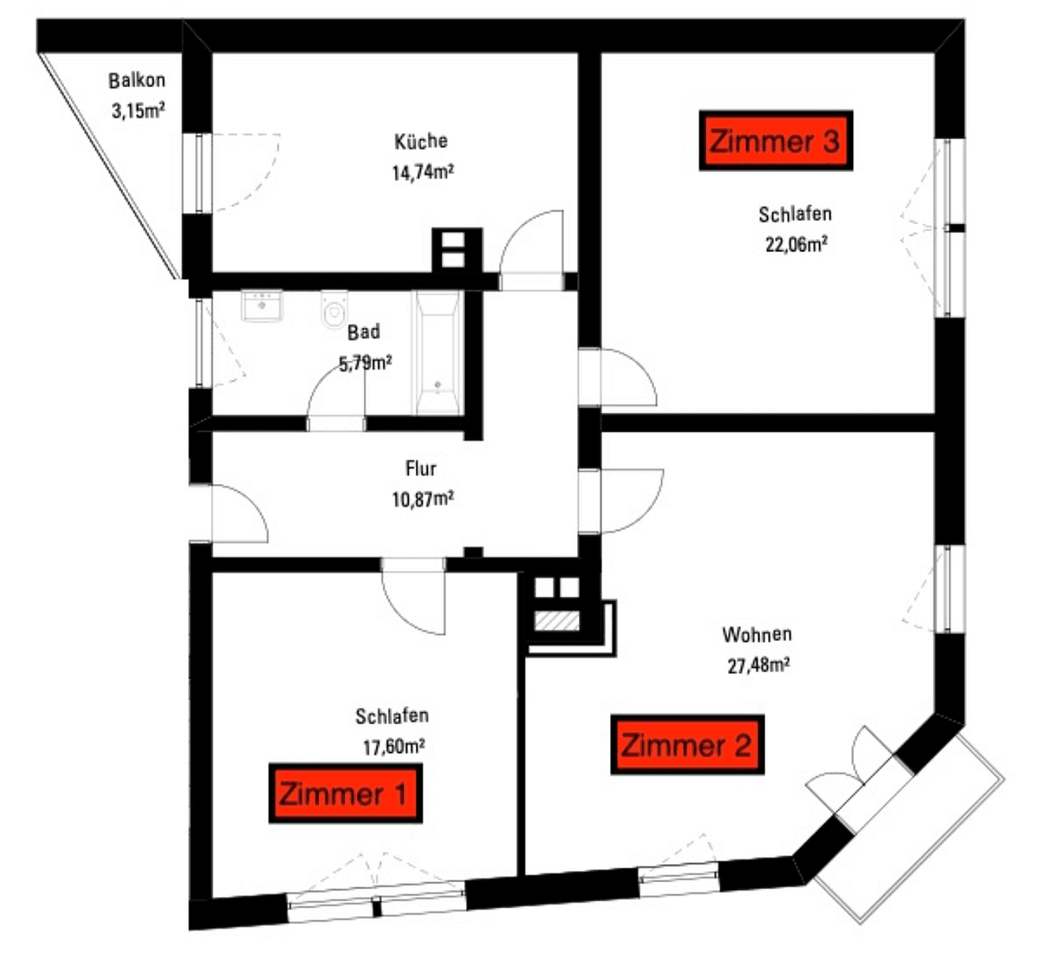 Pronájem bytu 20 m², Mannheim, Bádensko-Württembersko Pronájem bytu 20 m², Mannheim, Bádensko-Württembersko