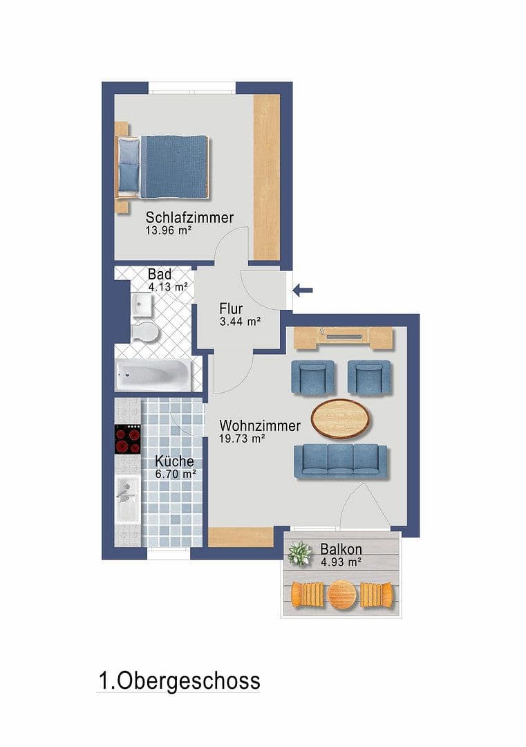 Prodej bytu 2+1 51 m², Weinböhla, Sasko Prodej bytu 2+1 51 m², Weinböhla, Sasko