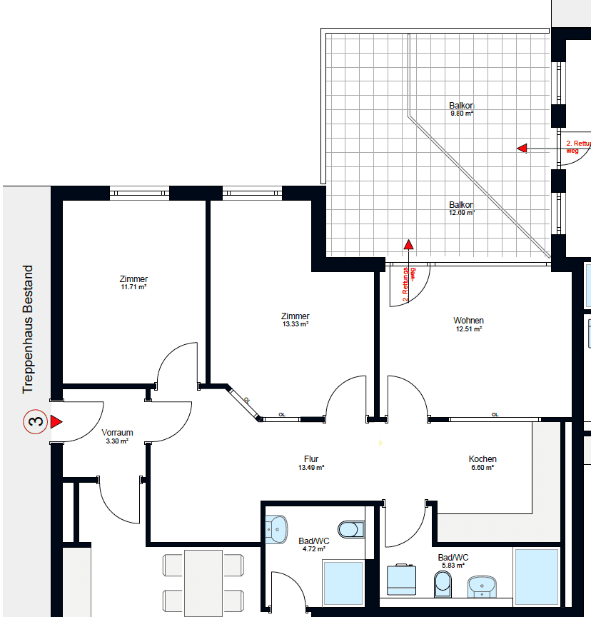 Pronájem bytu 4+1 80 m², Molktestraße 56, Heilbronn, Bádensko-Württembersko Pronájem bytu 4+1 80 m², Molktestraße 56, Heilbronn, Bádensko-Württembersko