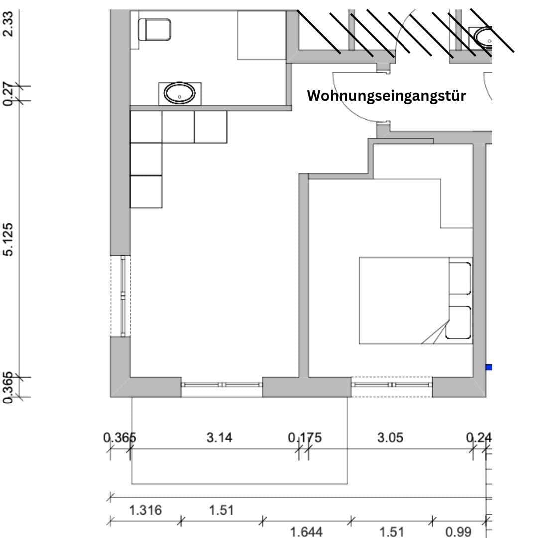 Pronájem bytu 2+1 38 m², Weidenbuschweg 6D, Kassel, Hessen Pronájem bytu 2+1 38 m², Weidenbuschweg 6D, Kassel, Hessen