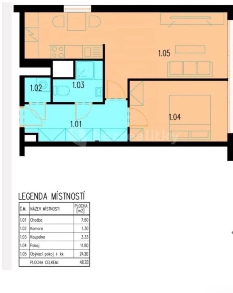 Pronájem bytu 2+kk 49 m², Smotlachova, Praha, Praha Pronájem bytu 2+kk 49 m², Smotlachova, Praha, Praha