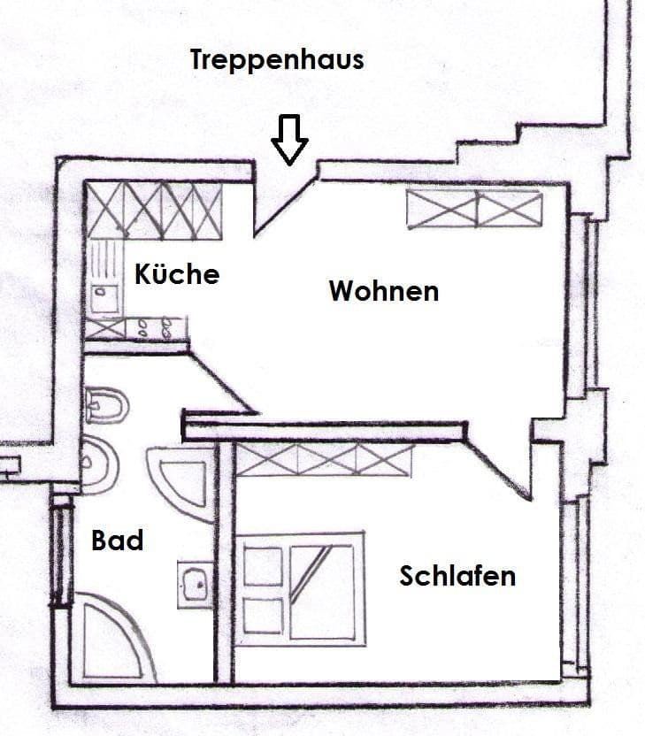 Pronájem bytu 2+1 38 m², Bennewitz, Sasko Pronájem bytu 2+1 38 m², Bennewitz, Sasko