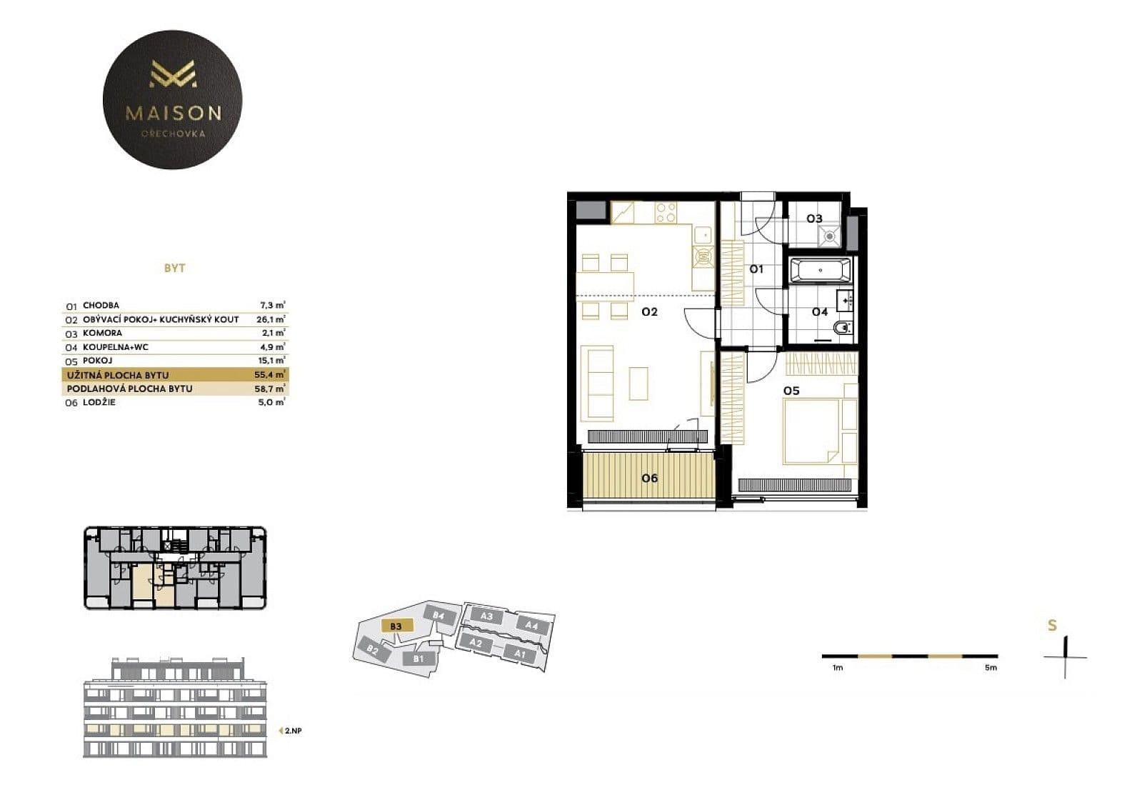 Pronájem bytu 2+kk 58 m², Na Dračkách, Praha, Praha Pronájem bytu 2+kk 58 m², Na Dračkách, Praha, Praha