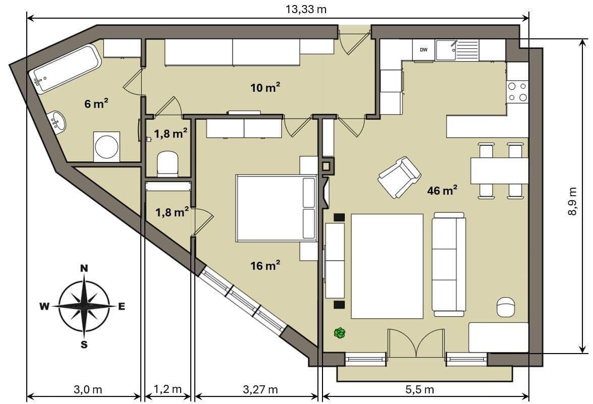 Prodej bytu 2+kk 82 m², Na Harfě, Praha, Praha Prodej bytu 2+kk 82 m², Na Harfě, Praha, Praha