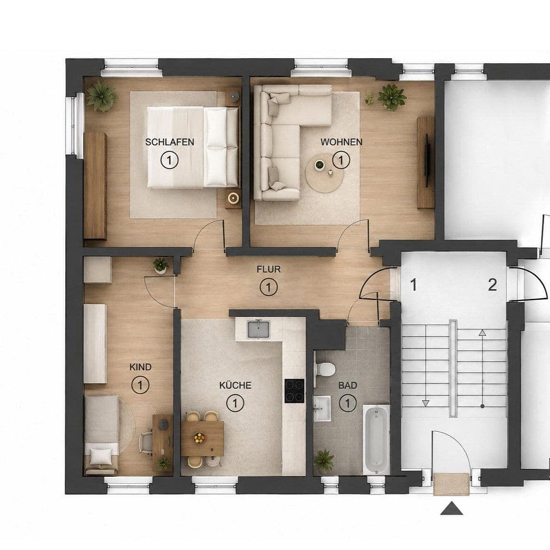 Pronájem bytu 3+1 64 m², Alter Reichenbacherstr. 16, Plauen, Sasko Pronájem bytu 3+1 64 m², Alter Reichenbacherstr. 16, Plauen, Sasko