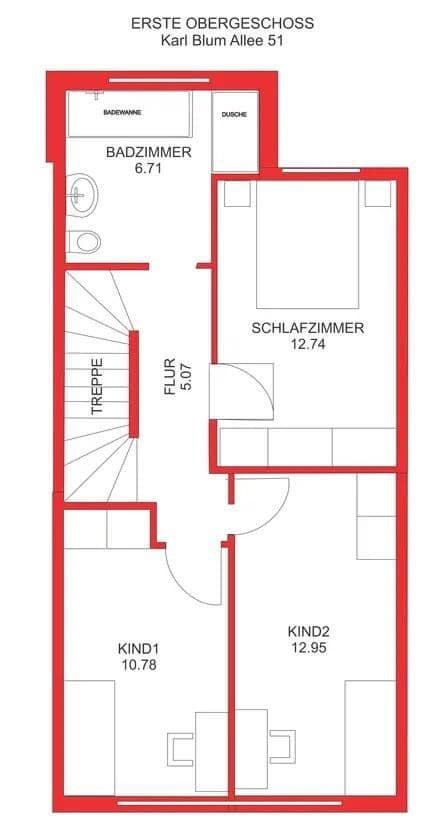 Pronájem domu 143 m², pozemek 155 m², Karl-Blum-Allee 51, Frankfurt, Hessen Pronájem domu 143 m², pozemek 155 m², Karl-Blum-Allee 51, Frankfurt, Hessen