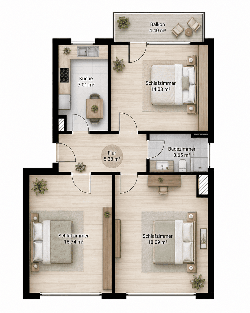 Pronájem bytu 3+1 68 m², Kennedystr. 41, Bergheim, Severní Porýní-Vestfálsko Pronájem bytu 3+1 68 m², Kennedystr. 41, Bergheim, Severní Porýní-Vestfálsko