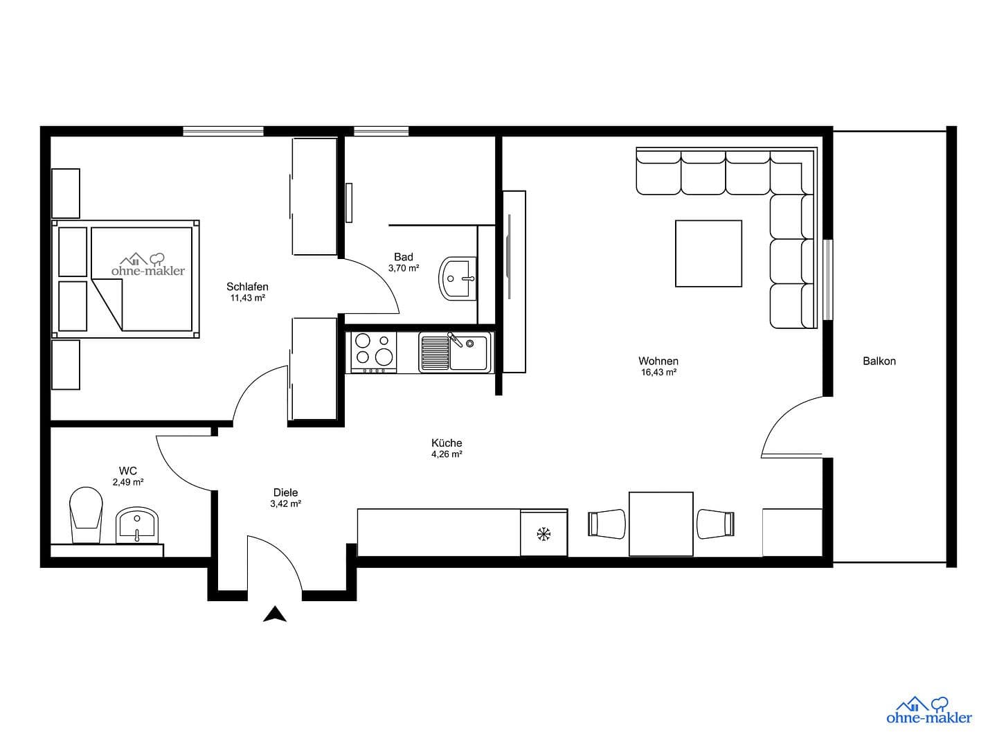 Prodej bytu 2+1 43 m², Kirchham, Bavorsko Prodej bytu 2+1 43 m², Kirchham, Bavorsko