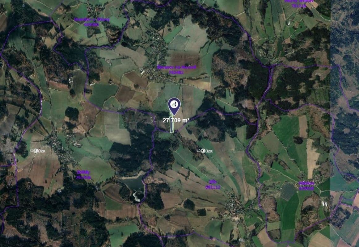 Prodej pozemku 27.709 m², Šimanov, Kraj Vysočina Prodej pozemku 27.709 m², Šimanov, Kraj Vysočina
