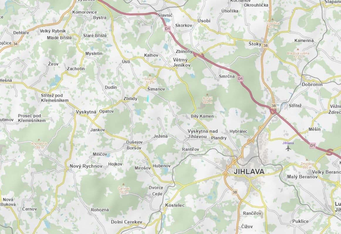 Prodej pozemku 27.709 m², Šimanov, Kraj Vysočina Prodej pozemku 27.709 m², Šimanov, Kraj Vysočina