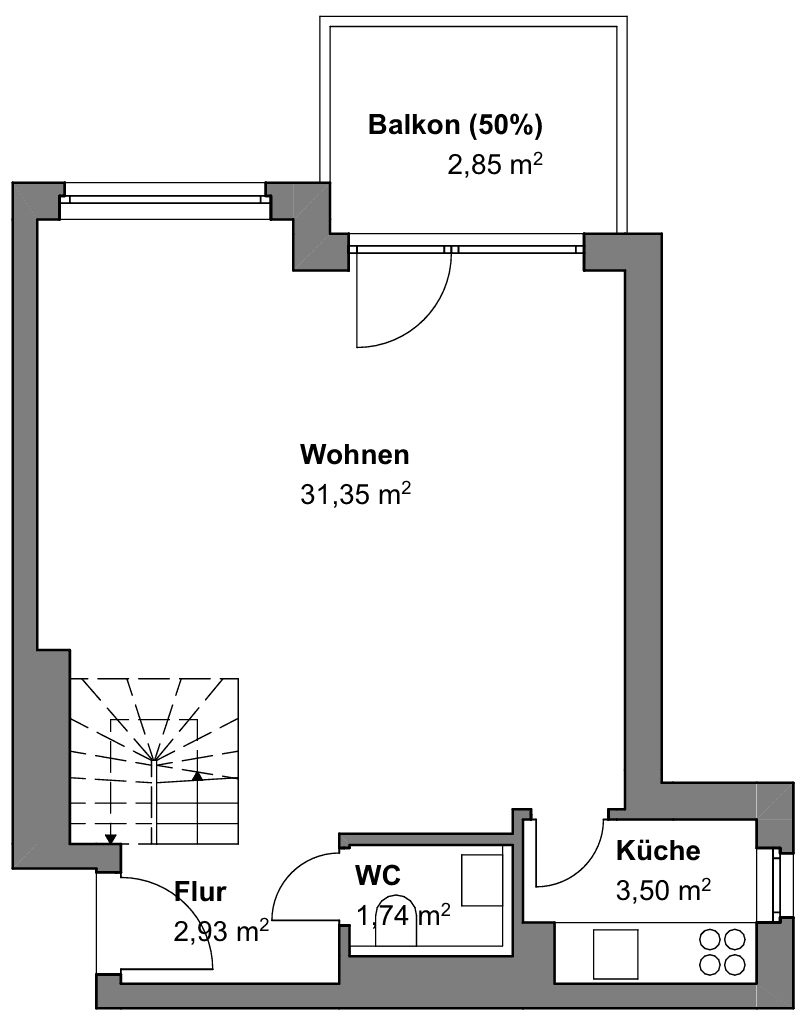 Pronájem bytu 3+1 72 m², Am Rebstock 12, Kabelsketal, Sasko-Anhaltsko Pronájem bytu 3+1 72 m², Am Rebstock 12, Kabelsketal, Sasko-Anhaltsko