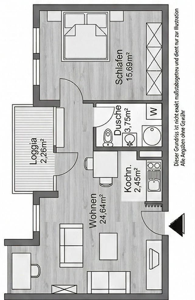 Prodej bytu 2+1 48 m², Woerishofferstraße 12, Karlsruhe, Bádensko-Württembersko Prodej bytu 2+1 48 m², Woerishofferstraße 12, Karlsruhe, Bádensko-Württembersko