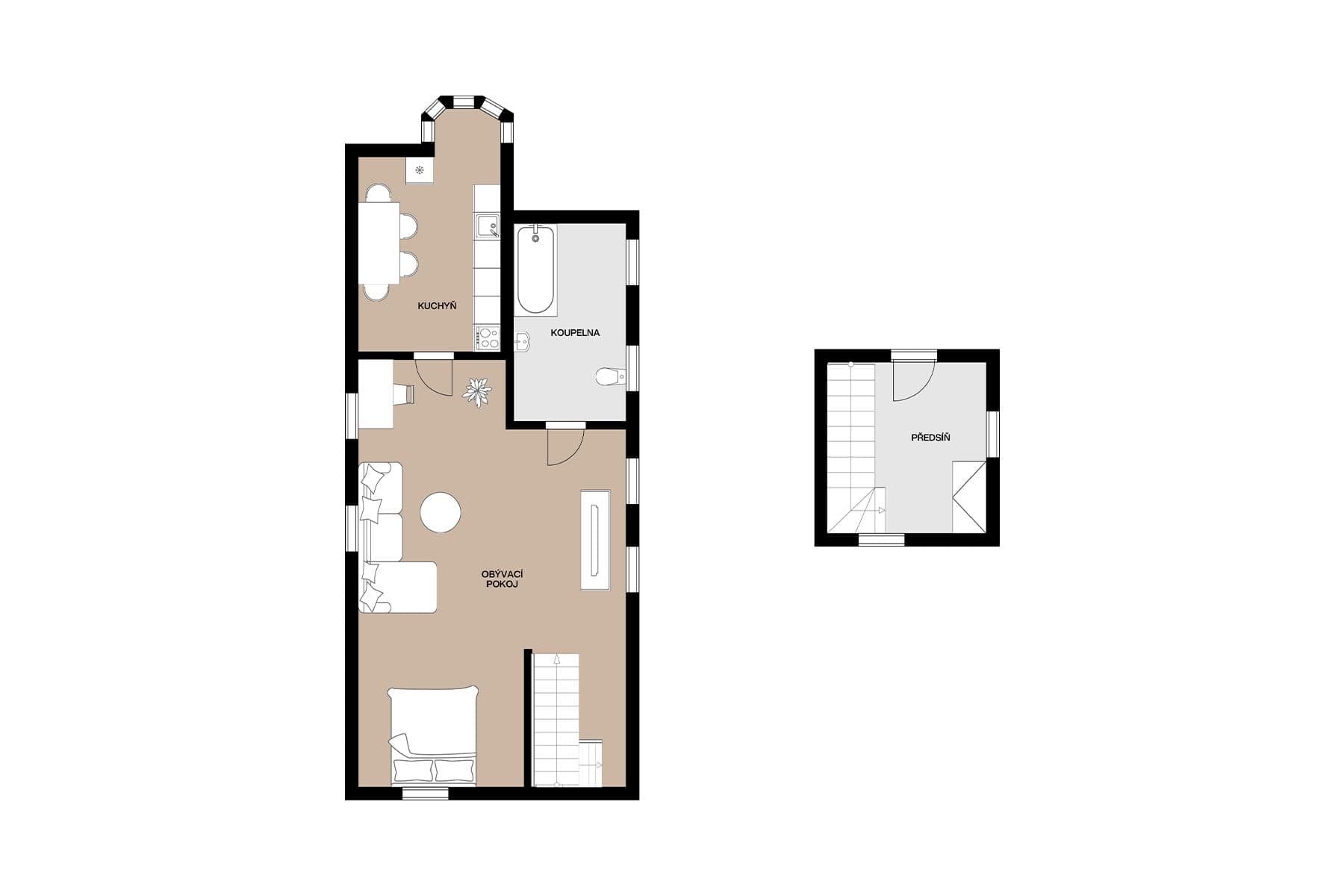 Prodej bytu 1+1 75 m², Jestřábí, Liberec, Liberecký kraj Prodej bytu 1+1 75 m², Jestřábí, Liberec, Liberecký kraj