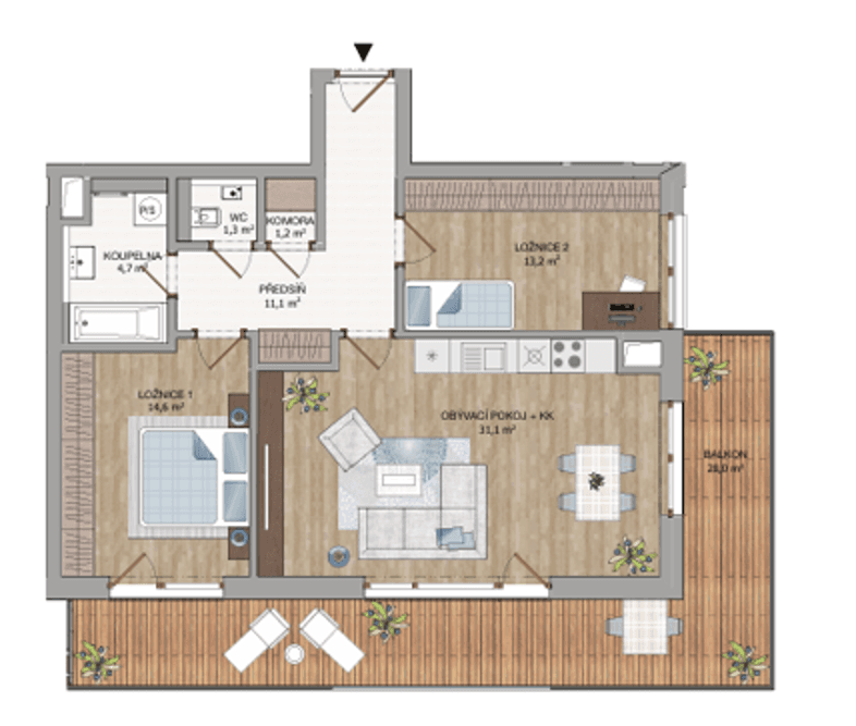 Pronájem bytu 3+kk 83 m², Naskové, Praha, Praha Pronájem bytu 3+kk 83 m², Naskové, Praha, Praha