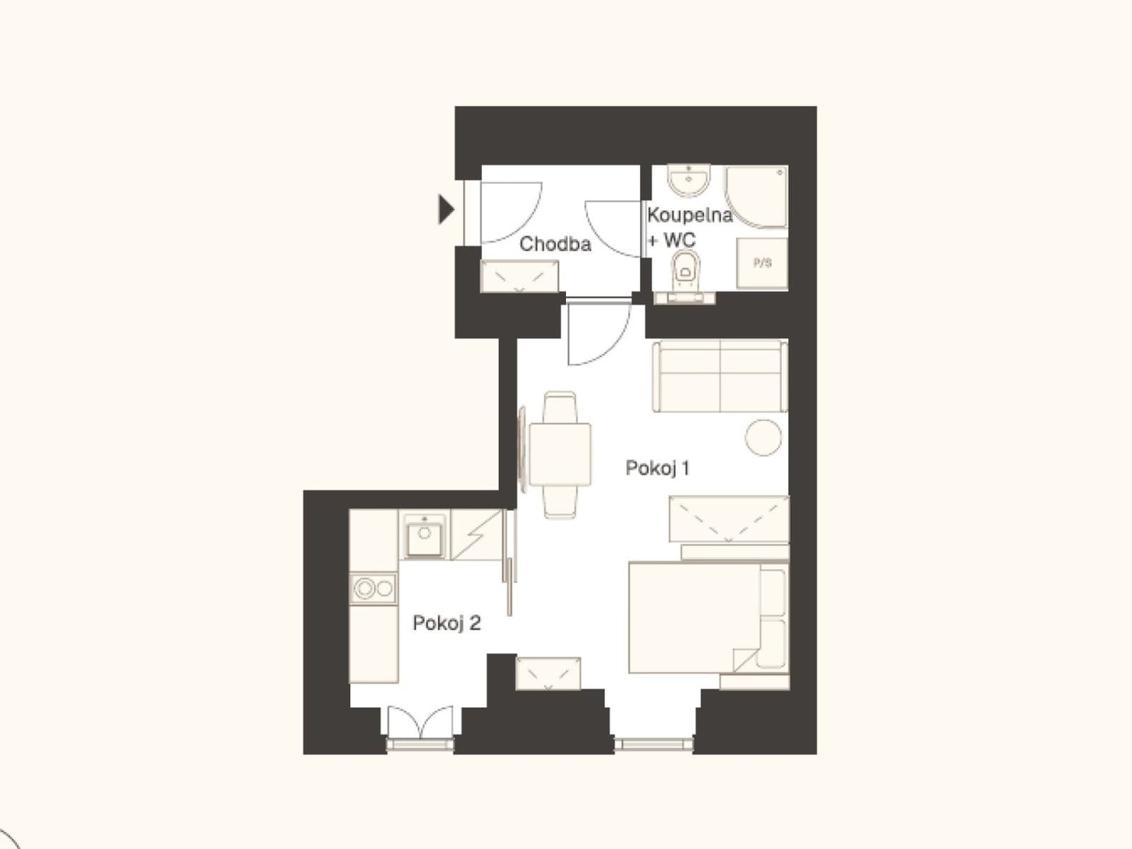 Pronájem bytu 1+kk 33 m², Svatoslavova, Praha, Praha Pronájem bytu 1+kk 33 m², Svatoslavova, Praha, Praha