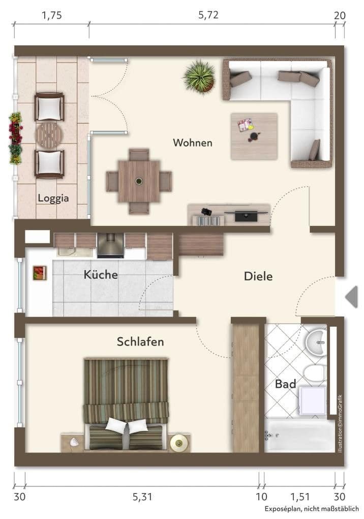 Pronájem bytu 2+1 56 m², Staufenstraße 1, Dietzenbach, Hessen Pronájem bytu 2+1 56 m², Staufenstraße 1, Dietzenbach, Hessen