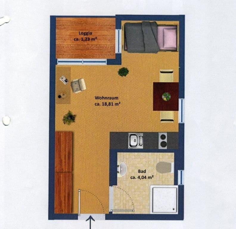 Pronájem bytu 1+1 25 m², Mattstraße 4, Aschaffenburg, Bavorsko Pronájem bytu 1+1 25 m², Mattstraße 4, Aschaffenburg, Bavorsko