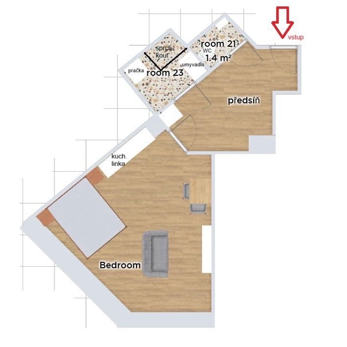 Pronájem bytu 1+kk 36 m², Petrohradská, Praha, Praha Pronájem bytu 1+kk 36 m², Petrohradská, Praha, Praha