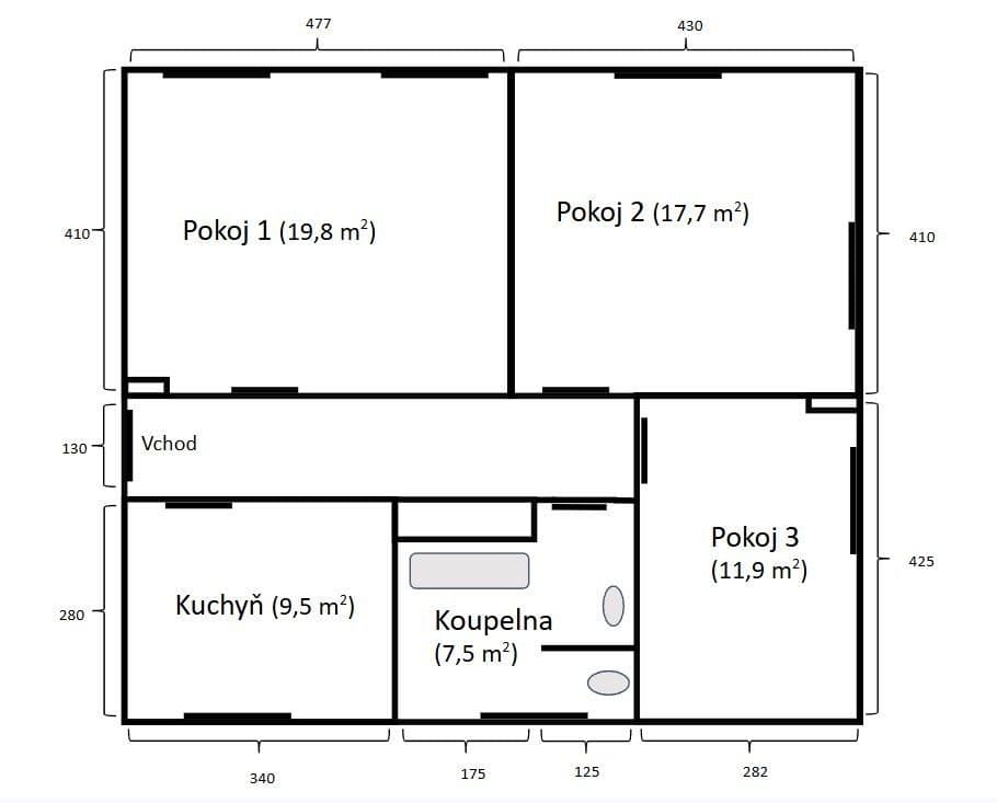 Prodej bytu 3+1 77 m², Lidická, Jablonné v Podještědí, Liberecký kraj Prodej bytu 3+1 77 m², Lidická, Jablonné v Podještědí, Liberecký kraj