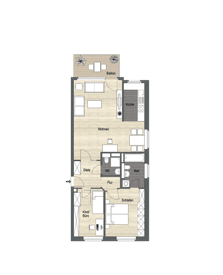 Pronájem bytu 3+1 88 m², Düsseldorf, Severní Porýní-Vestfálsko Pronájem bytu 3+1 88 m², Düsseldorf, Severní Porýní-Vestfálsko