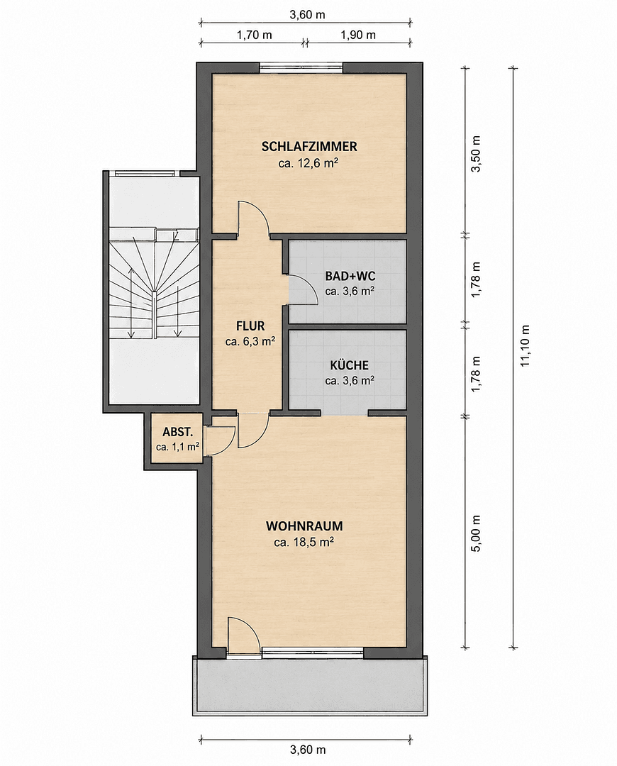 Pronájem bytu 2+1 46 m², Köln, Severní Porýní-Vestfálsko Pronájem bytu 2+1 46 m², Köln, Severní Porýní-Vestfálsko