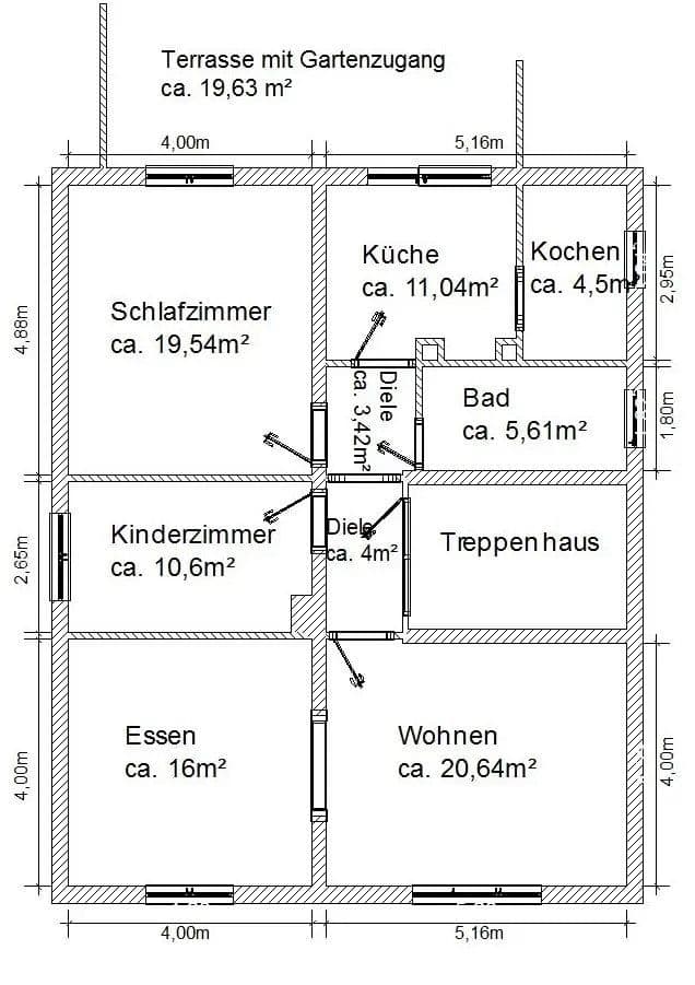 Pronájem bytu 3+kk 102 m², Sudetendeutschestr. 21, Hanau, Hessen Pronájem bytu 3+kk 102 m², Sudetendeutschestr. 21, Hanau, Hessen