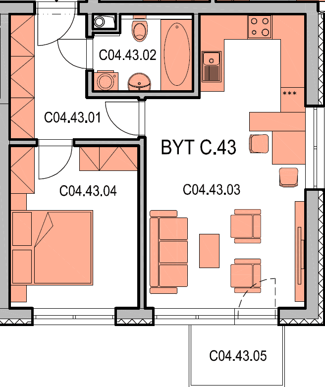 Pronájem bytu 2+kk 50 m², Bučkova, Brno, Jihomoravský kraj Pronájem bytu 2+kk 50 m², Bučkova, Brno, Jihomoravský kraj
