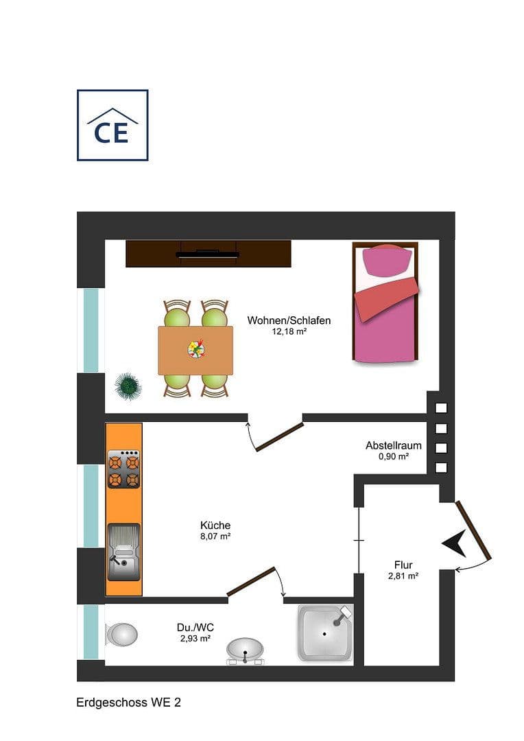 Pronájem bytu 3+1 28 m², Hof, Bavorsko Pronájem bytu 3+1 28 m², Hof, Bavorsko