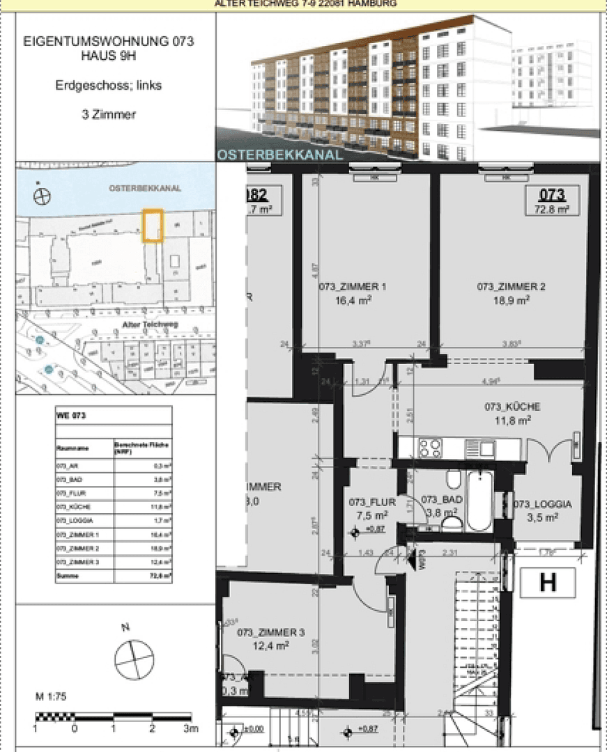 Pronájem bytu 3+1 73 m², Hamburg, Hamburg Pronájem bytu 3+1 73 m², Hamburg, Hamburg