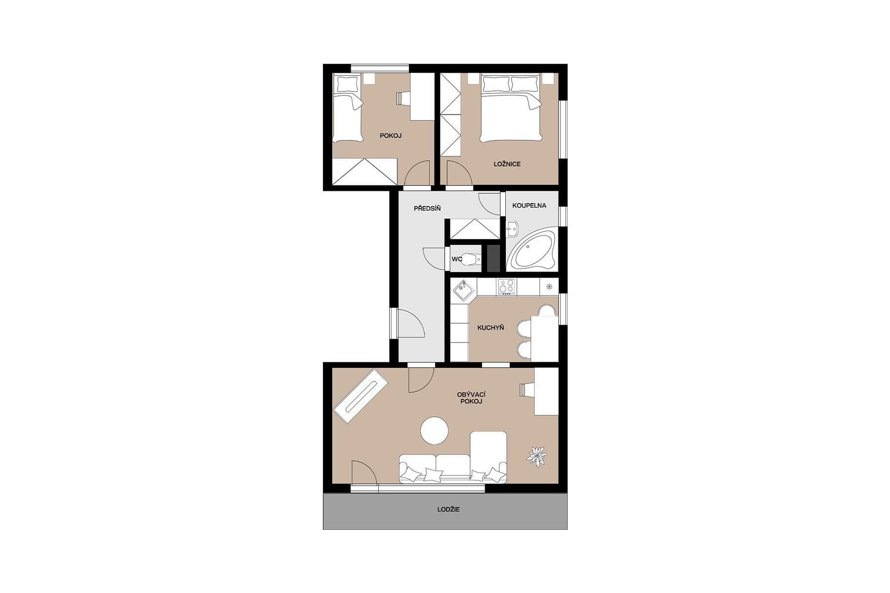 Prodej bytu 3+1 74 m², Břežany II, Středočeský kraj Prodej bytu 3+1 74 m², Břežany II, Středočeský kraj