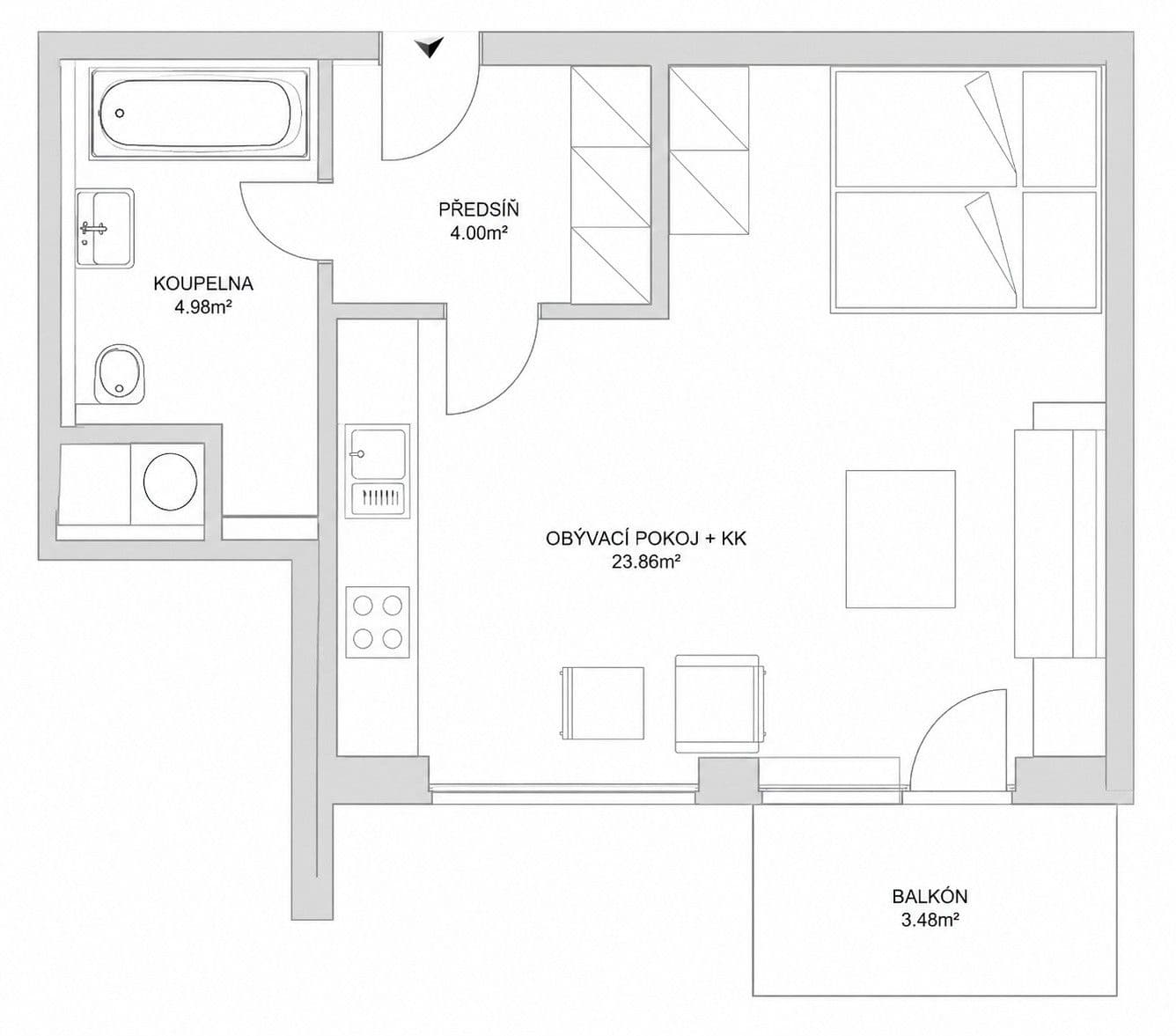Pronájem bytu 1+kk 33 m², náměstí Přátelství, Praha, Praha Pronájem bytu 1+kk 33 m², náměstí Přátelství, Praha, Praha
