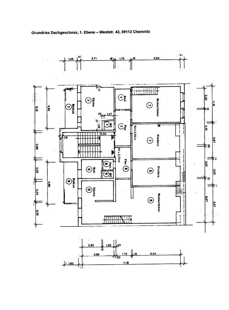 Pronájem bytu 3+kk 95 m², Weststr. 43, Chemnitz, Sasko Pronájem bytu 3+kk 95 m², Weststr. 43, Chemnitz, Sasko