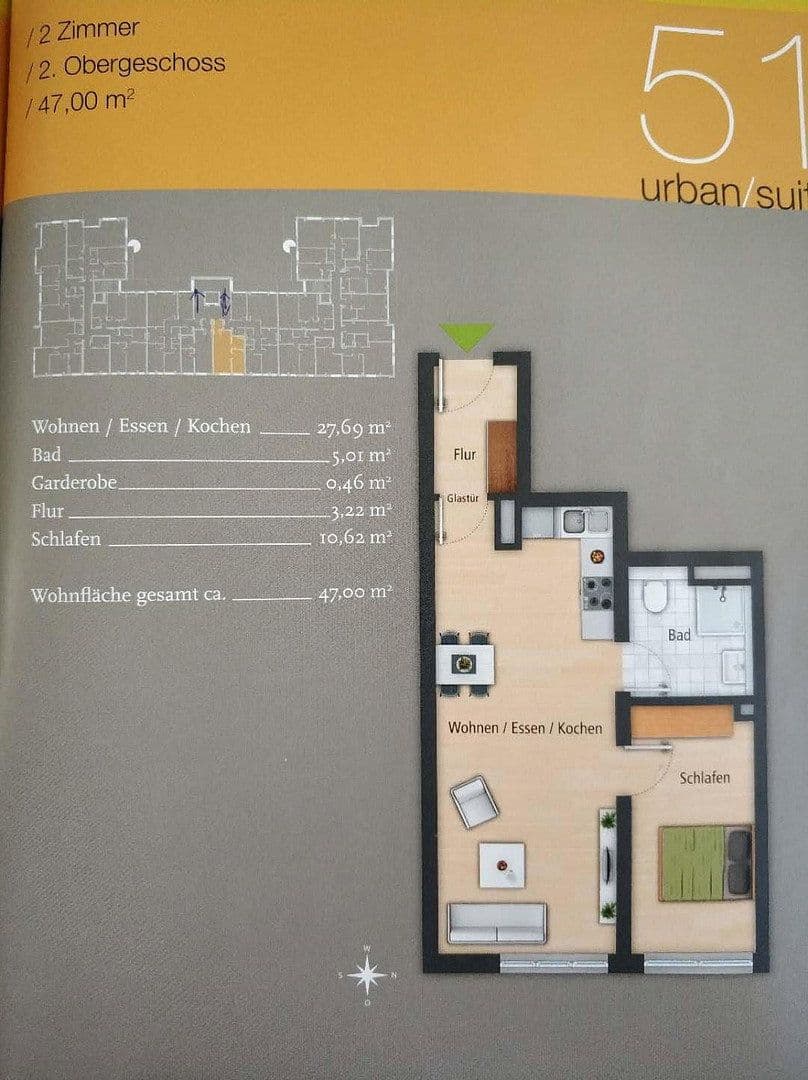 Pronájem bytu 2+1 47 m², Zeppelinstraße 10, Erlangen, Bavorsko Pronájem bytu 2+1 47 m², Zeppelinstraße 10, Erlangen, Bavorsko