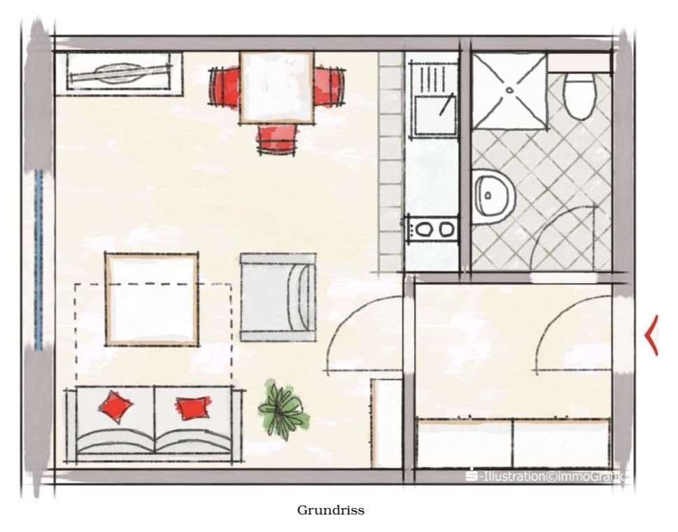 Pronájem bytu 1+1 29 m², Marburg, Hessen Pronájem bytu 1+1 29 m², Marburg, Hessen