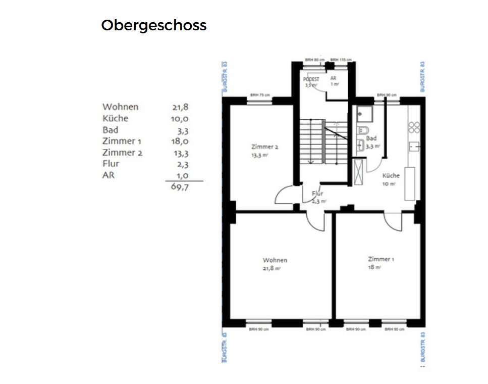 Pronájem bytu 3+1 70 m², Burgstr. 83, Solingen, Severní Porýní-Vestfálsko Pronájem bytu 3+1 70 m², Burgstr. 83, Solingen, Severní Porýní-Vestfálsko