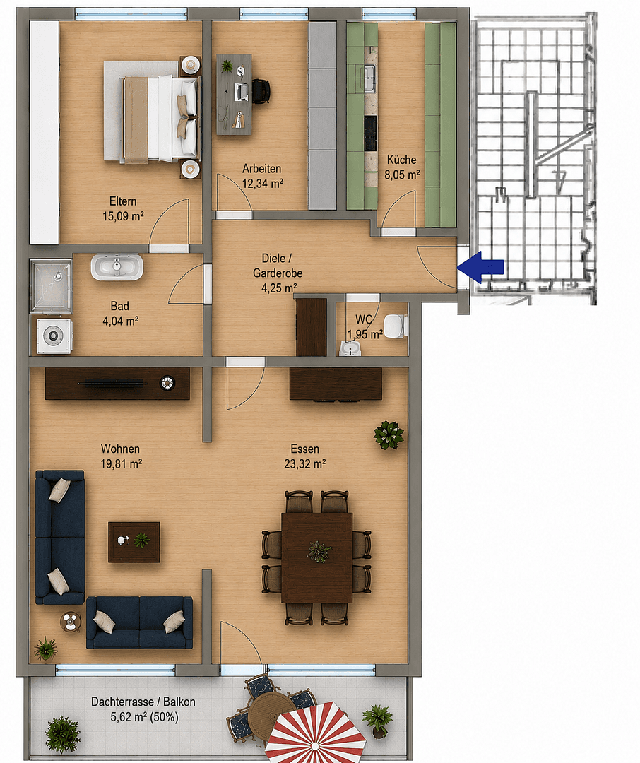 Pronájem bytu 4+1 95 m², Nürnberg, Bavorsko Pronájem bytu 4+1 95 m², Nürnberg, Bavorsko