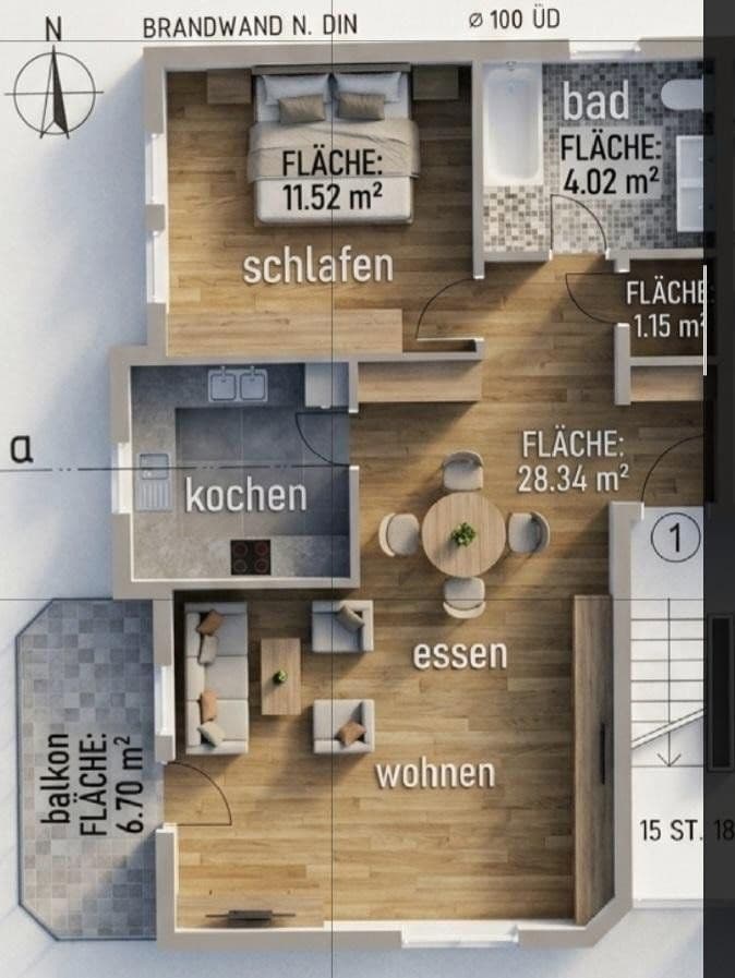Prodej bytu 2+1 72 m², Waldsee, Porýní-Falc Prodej bytu 2+1 72 m², Waldsee, Porýní-Falc