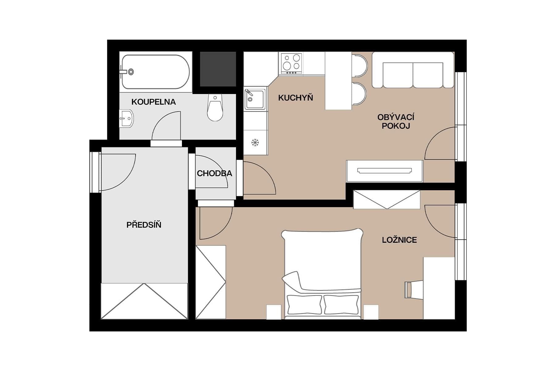Prodej bytu 2+kk 42 m², Martinická, Praha, Praha Prodej bytu 2+kk 42 m², Martinická, Praha, Praha