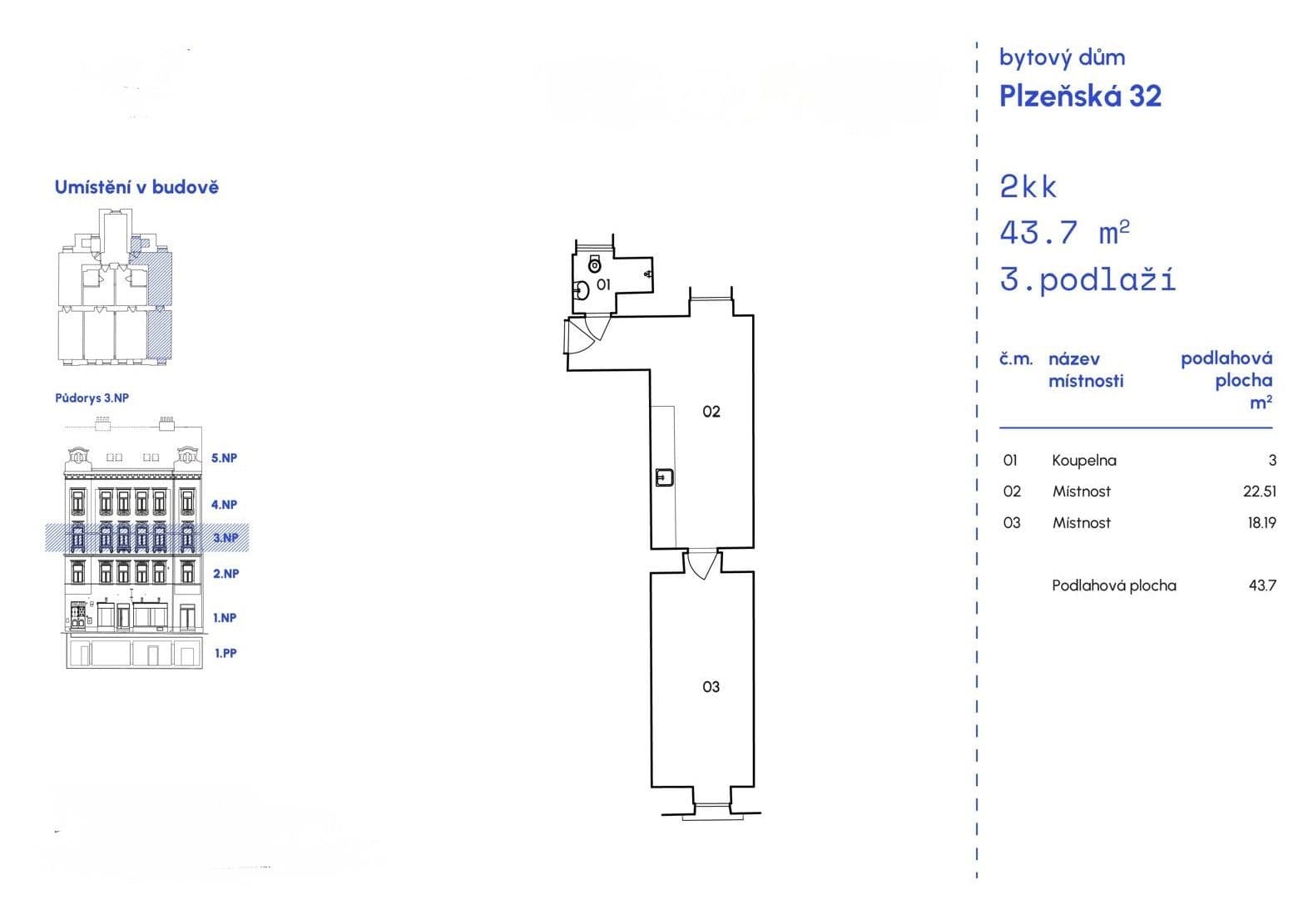 Pronájem bytu 2+kk 44 m², Plzeňská, Praha, Praha Pronájem bytu 2+kk 44 m², Plzeňská, Praha, Praha