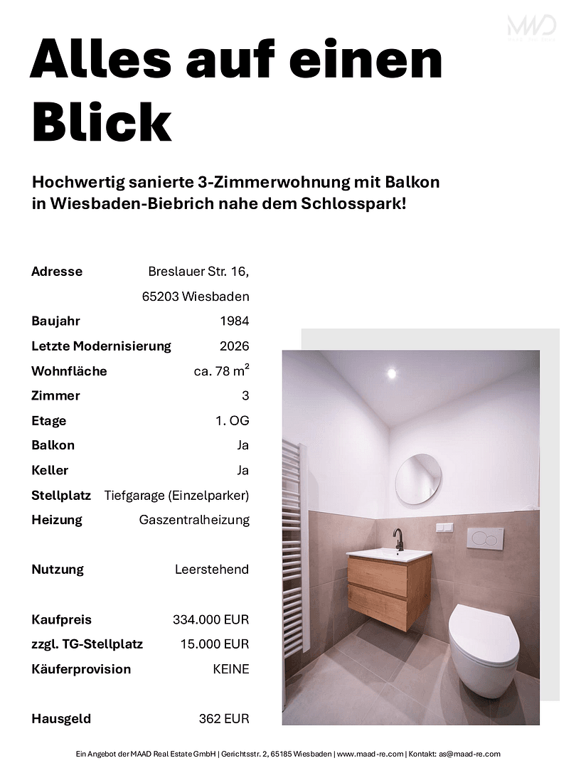 Prodej bytu 3+1 78 m², Wiesbaden, Hessen Prodej bytu 3+1 78 m², Wiesbaden, Hessen