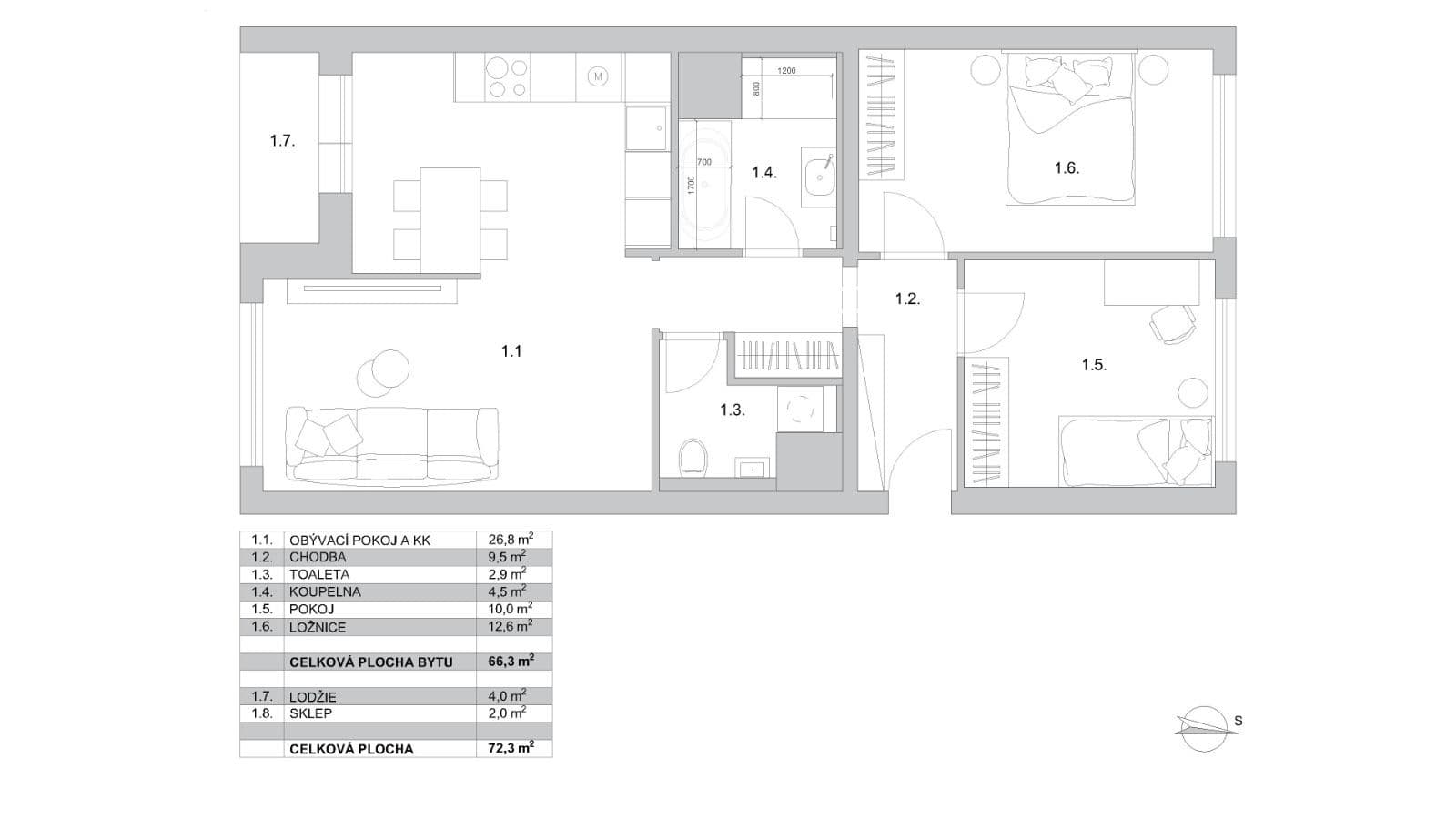 Prodej bytu 3+kk 73 m², Podjavorinské, Praha, Praha Prodej bytu 3+kk 73 m², Podjavorinské, Praha, Praha