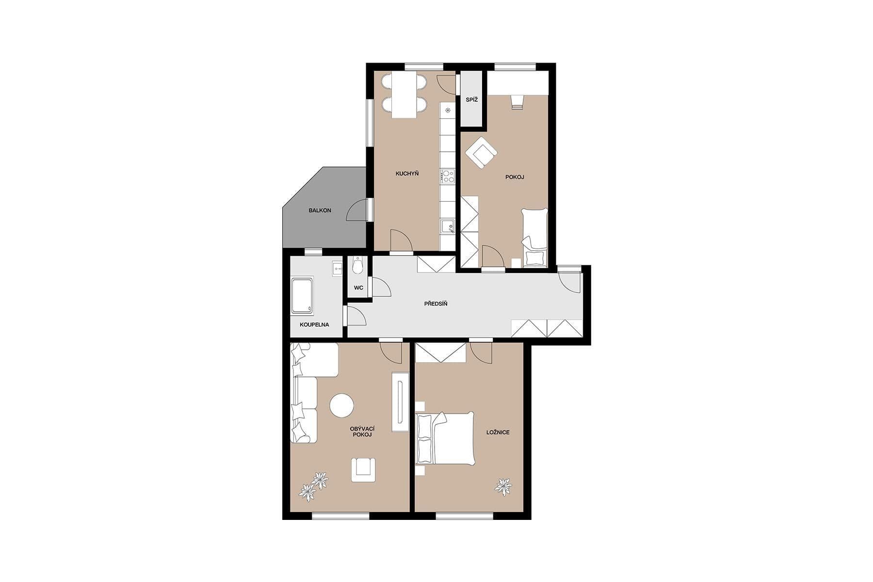 Prodej bytu 3+1 113 m², Fišova, Brno, Jihomoravský kraj Prodej bytu 3+1 113 m², Fišova, Brno, Jihomoravský kraj
