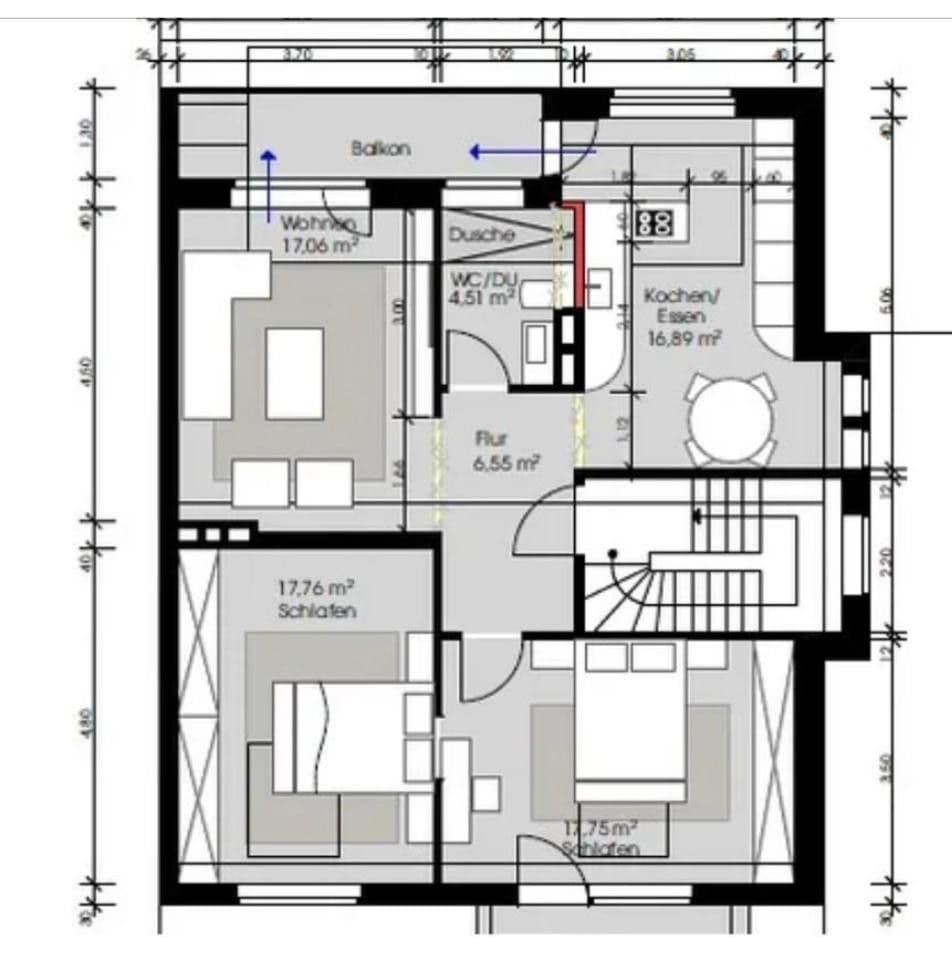 Pronájem bytu 3+1 80 m², Bataverstraße, Köln, Severní Porýní-Vestfálsko Pronájem bytu 3+1 80 m², Bataverstraße, Köln, Severní Porýní-Vestfálsko