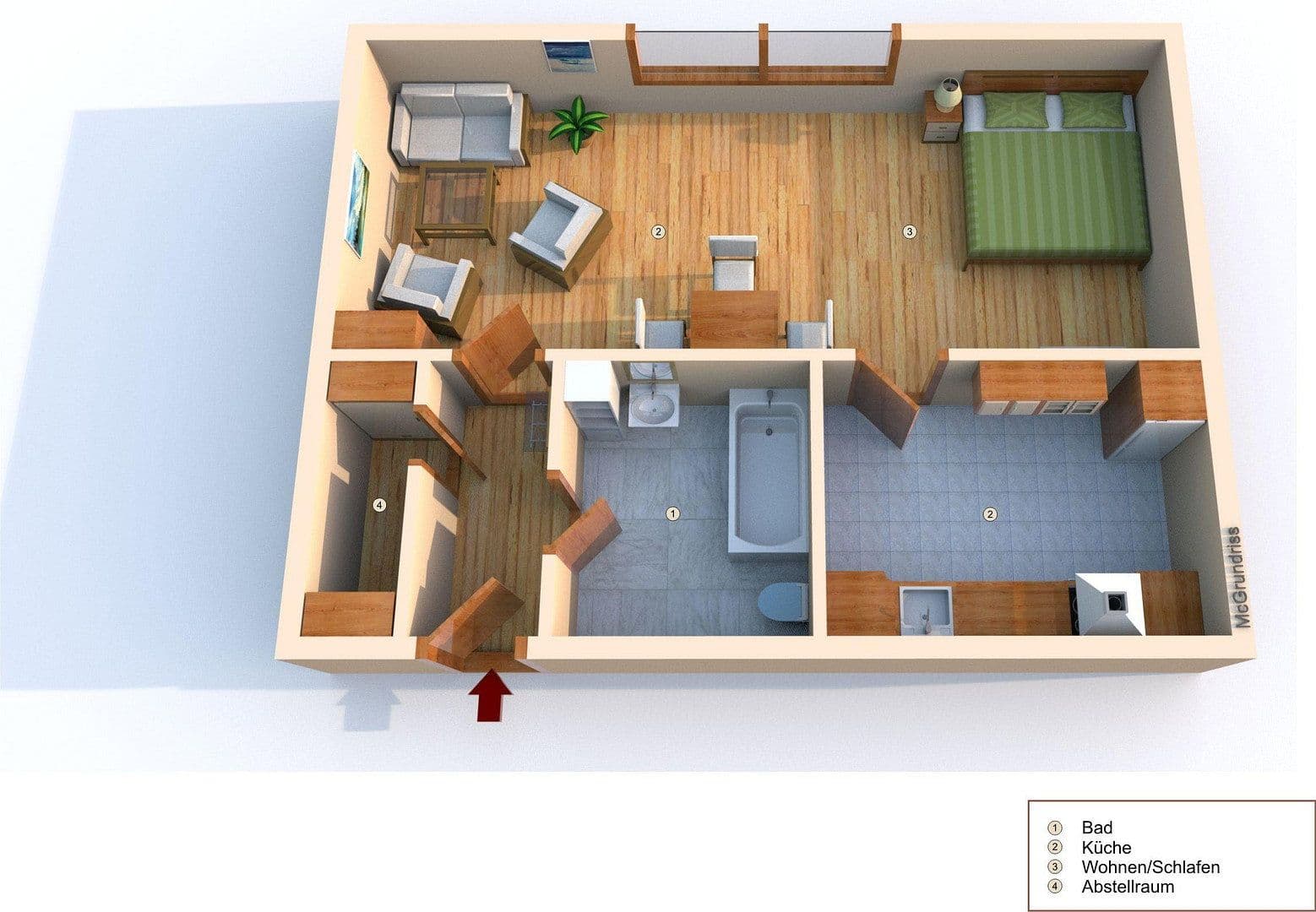 Pronájem bytu 1+1 35 m², Weierstraße 12, Oberhausen, Severní Porýní-Vestfálsko Pronájem bytu 1+1 35 m², Weierstraße 12, Oberhausen, Severní Porýní-Vestfálsko