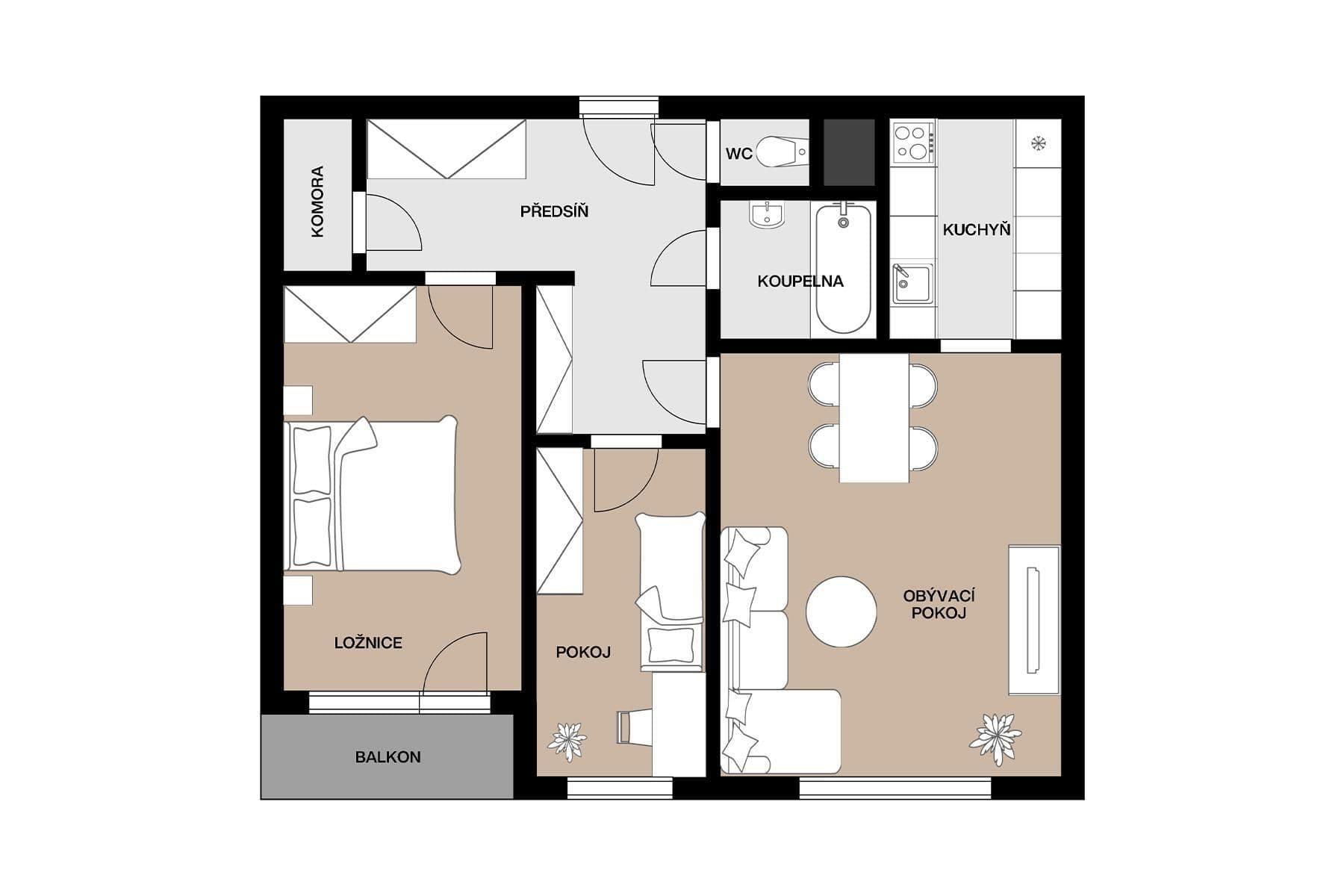 Prodej bytu 3+kk 62 m², Nad Lesním divadlem, Praha, Praha Prodej bytu 3+kk 62 m², Nad Lesním divadlem, Praha, Praha