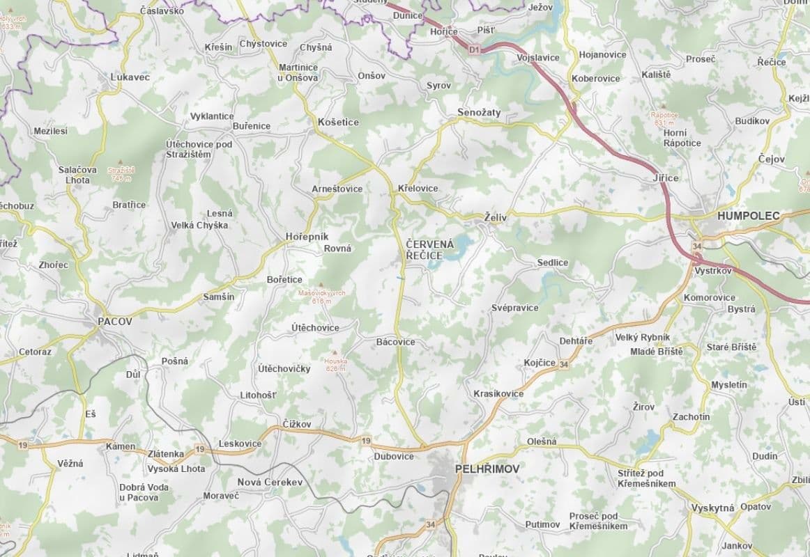 Prodej pozemku 4.260 m², Červená Řečice, Kraj Vysočina Prodej pozemku 4.260 m², Červená Řečice, Kraj Vysočina