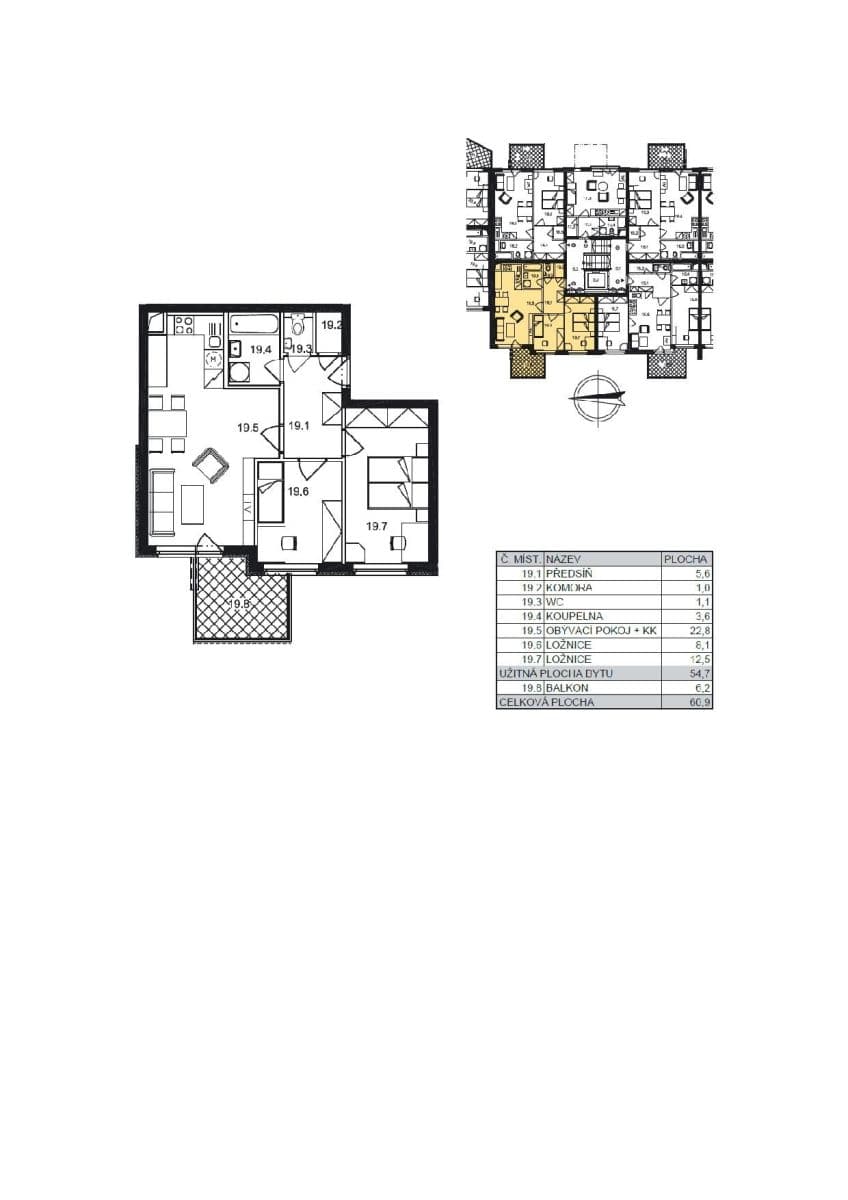 Pronájem bytu 3+kk 54 m², Vladycká, Praha, Praha Pronájem bytu 3+kk 54 m², Vladycká, Praha, Praha