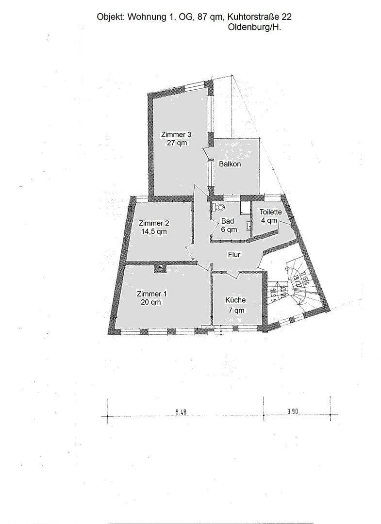 Pronájem bytu 4+1 87 m², Kuhtorstraße 22, Oldenburg in Holstein, Šlesvicko-Holštýnsko Pronájem bytu 4+1 87 m², Kuhtorstraße 22, Oldenburg in Holstein, Šlesvicko-Holštýnsko