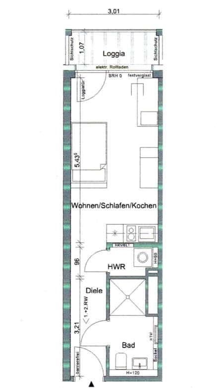 Pronájem bytu 1+1 31 m², Bossestr. 7, Berlin, Berlín Pronájem bytu 1+1 31 m², Bossestr. 7, Berlin, Berlín